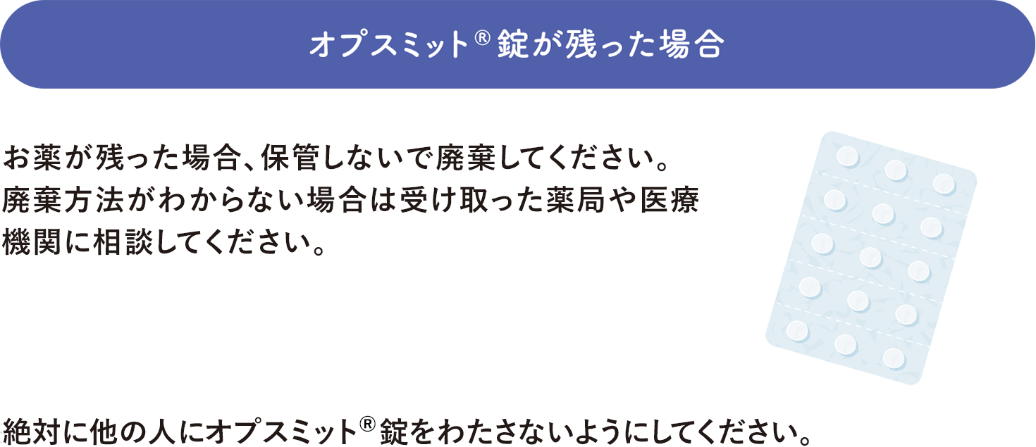 オプスミット<sup>®</sup>錠が残った場合